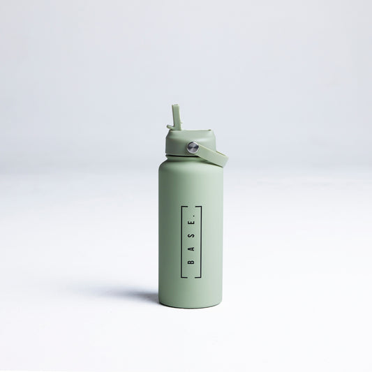 Original 1L Water Bottle - Khaki (Black Logo)